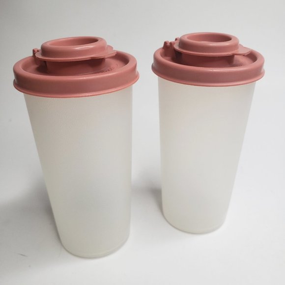 Tupperware Salt & Pepper Shakers Rose Pink Set - Picture 1 of 7